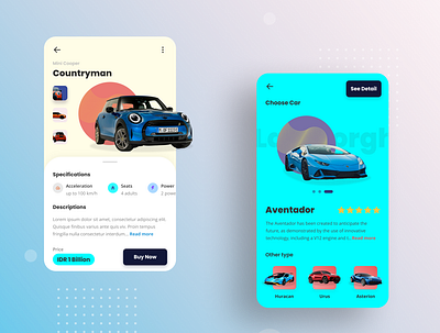 Exploration Design - Car Apps car app design gradient mobile ui ui ux