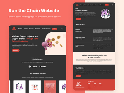 Run The Chain Website crypto design graphic design ui