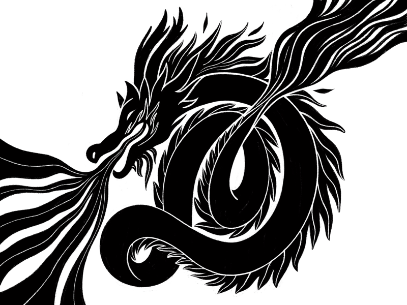 Dragon ink drawing type drawn typography lettering artist type art type lettering inktober