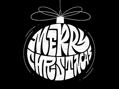 Merry Christmas black and white christmas drawing illustration lettering letters print design type typography