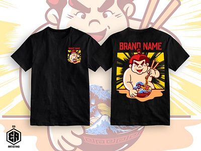 RAMEN SUMO apparel design art cartoon digital illustrator illustrations illustrator merch design print design streetwear tshirt design