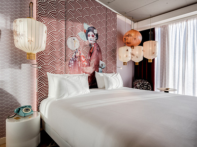 Headboard mural design for nhow Amsterdam hotel