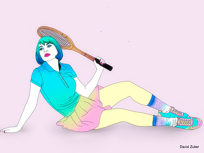 Match (part 2) art colorful illustration illustration art illustrator pastel pop tennis woman woman illustration woman portrait