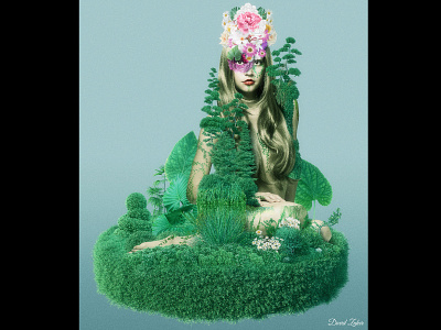 Evergreen part 2 art collage collageart green nature woman