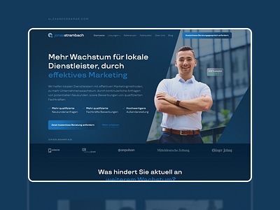 Jonas Strambach - Marketing services alexandersamar concept design marketing minimalist minimalistic ui uiux ux webdesign website