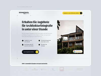 Donnerkeil - finding architectural photographers alexandersamar design minimal minimalistic ui uiux ux webdesign