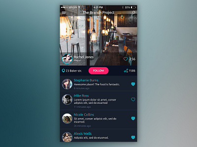 Local Businesses App app appdesign flat interface ios mobile social socialnetwork ui ux