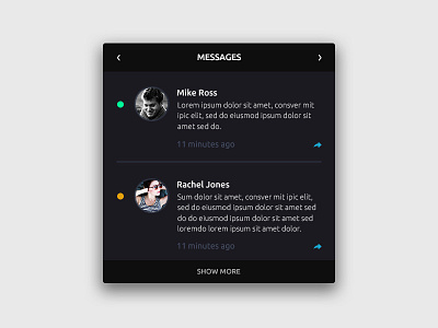 Messages app card clean design flat friends interface material message ui widget