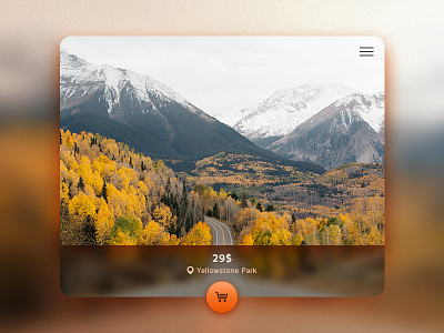 Photo Card buy card design flat forest nature outdoors park price ui ux widget