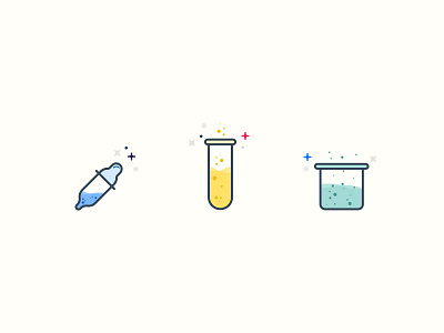 Lab chemistry color icons illustration lab line outline picker pipette science vector