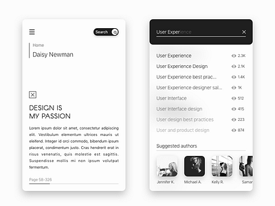 Reading App black card clean concept creative flat interface ios app material minimalist mobile ui ux