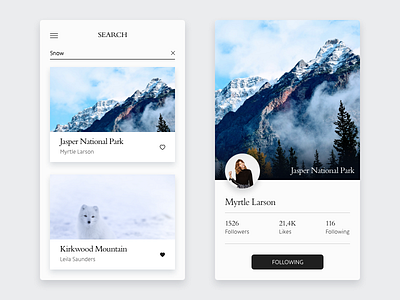 Images App card concept flat grid interface ios app material mobile navigation social ui ux