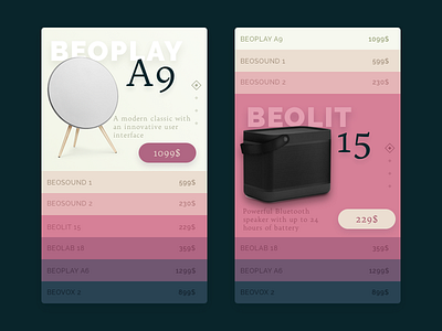 Product Cards app card color concept flat gradient interface ios minimal mobile product ui ux