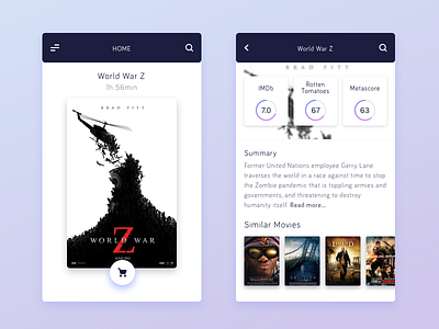 Movie Search app card cinema concept flat interface ios material mobile movie ui ux