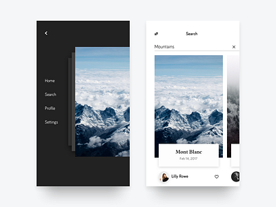 Discover Photos card concept flat interface ios app minimal mobile navigation photos ui ux