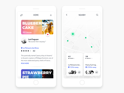 Discover app card clean flat ios app map menu minimal mobile navigation social ui ux