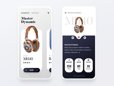 Music Products app card clean concept design flat interface ios app material menu minimal mobile navigation ui ui ux ux vector widget
