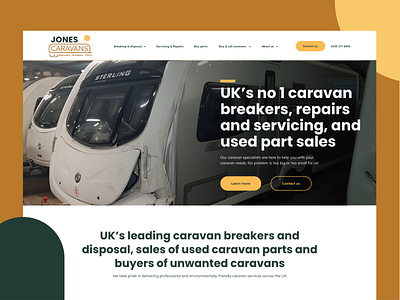 Jones Caravans - landing page app branding caravan design graphic graphic design icon identity illustration logo typography ui ux web design website