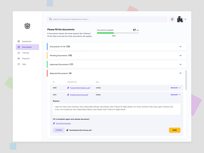 Adoption - documents adopt adoption documents files ui design ux design web app web apps