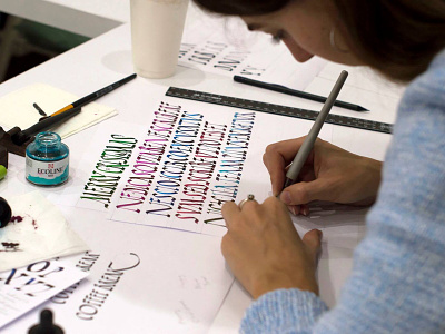 Capitalis Rustica alphabet branding calligraphy calligraphy artist color design handwriting illustration ink parallel pen rustica typography watercolor