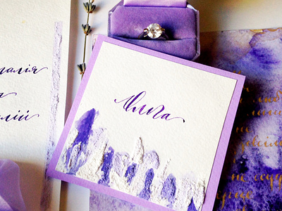 wedding calligraphy card