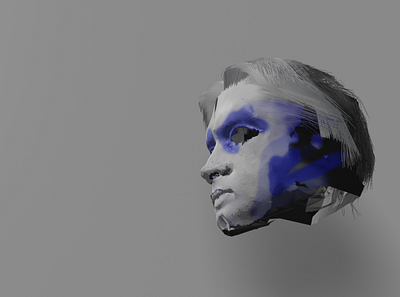 3D Selfportrait 3d 3d art blender experimental hair mesh modelling sculpting selfportrait texture painting