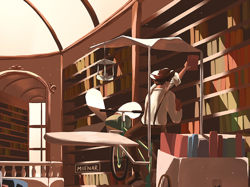 "Librarian on Duty", Animated GIF by Mienar