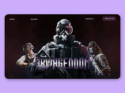 Landing page for Gaming Event dark gaming landing page minimal