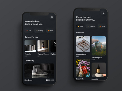 Neumorphic app Design (Dark mode)