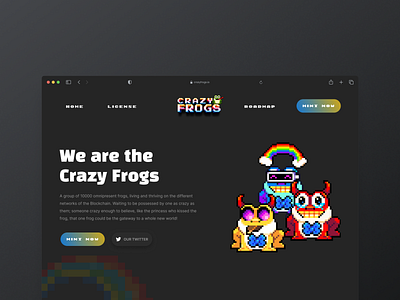 NFT Website Design: Crazy Frogs