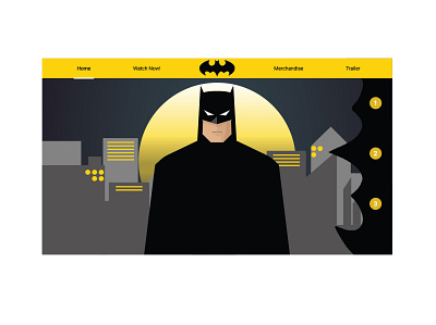Batman theme Landing page adobe illustrator adobe xd dailyui design illustrator minimal ui vector web website xd xddailychallenge