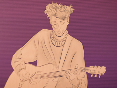 Musician Illustration atlas sound illustration indie rock