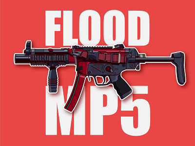 Modern Warfare Weapons 02: MP5 design gun illustration rifle sticker stylized videogame