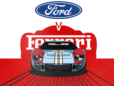 Ford v Ferrari retro poster