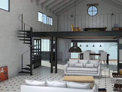 loft retouche architecture artlantis decoration sketchup