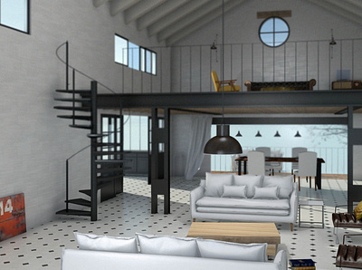 loft retouche architecture artlantis decoration sketchup