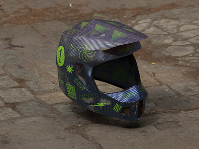 Custom Motocross Helmet 3d modeling 3dart 3dmotocross substance