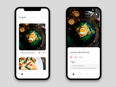 Mobile app - Recipes app. 2020 trend adobexd food food app foodapp ios iosapp recipes recipes app restaurant ui ui ux ui design uidesign uiux ux ux ui ux design uxdesign uxui