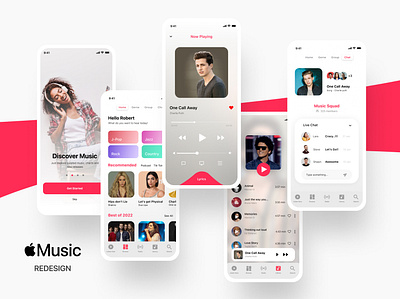 Apple Music Redesign - UI/UX Case Study apple music branding design minimal product design redesign typography ui uiux ux