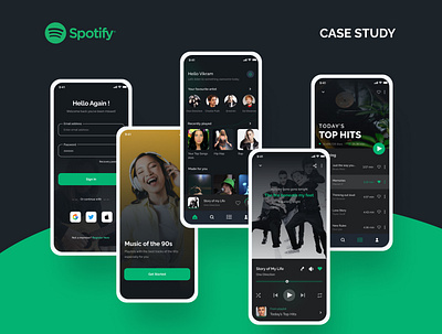 Spotify App Redesigned - UI/UX android figma ios mobile app music app photoshop spotify ui ui design user interface ux ux design