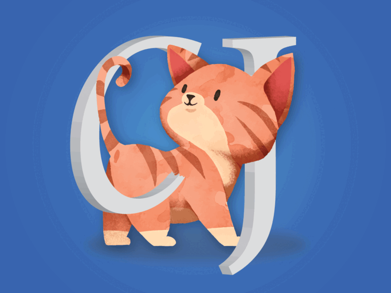 CJ the cat animation cartoon cat cj design icon illustration minimal typography vector