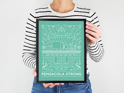 Pensacola Strong Illustration design donation graphic design illustration merchandise nonprofit poster poster design print vector