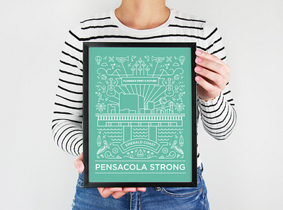 Pensacola Strong Illustration design donation graphic design illustration merchandise nonprofit poster poster design print vector