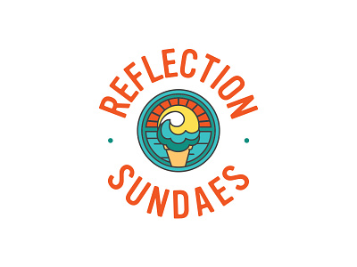 Reflection Sundaes Logo boat branding design ice cream logo