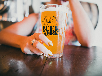 Pensacola Beer Week Glass 2019 design illustration typography