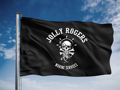 Jolly Rogers Marine Services Flag art direction branding design identity branding illustration logo typography