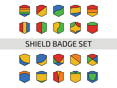 Shield Badge Set badge banner crest design element emblem frame graphic heraldic icon illustration insignia label retro set shield sign symbol vector vintage