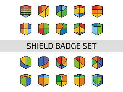 Shield Badge Set V2 badge banner crest design element emblem frame graphic heraldic icon illustration insignia label retro set shield sign symbol vector vintage