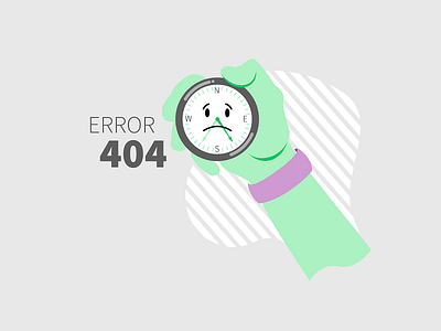 Error 404 - Tracksale broken link compass hand illustration vector