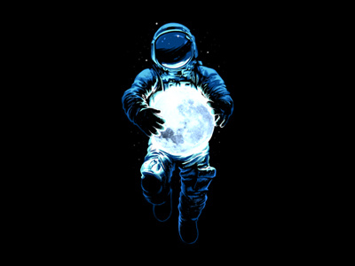 Bring The Moon astronaut astronomy cosmic cosmonaut cosmos illustraion moon moonlight space spaceman stars t shirt design